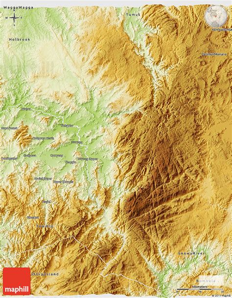 Physical 3D Map of Tumbarumba