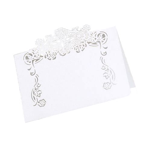 50pcs White Wedding Table Setting Place Cards Border Cards Table Name