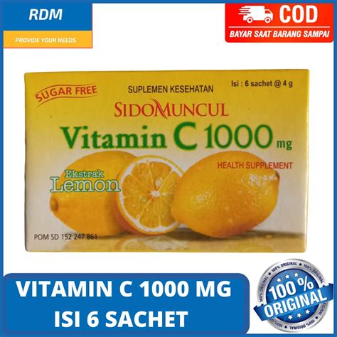 Jual Vitamin C Mg Isi Sachet Rasa Lemon Sidomuncul Shopee Indonesia