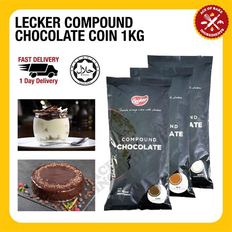 Lecker Dark Milk White Compound Chocolate Coins 1kg Shopee Malaysia