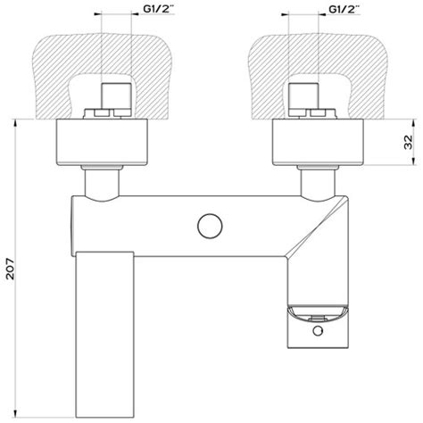 Gessi 38613 031 VIA MANZONI Miscelatore Esterno Vasca Con Deviatore