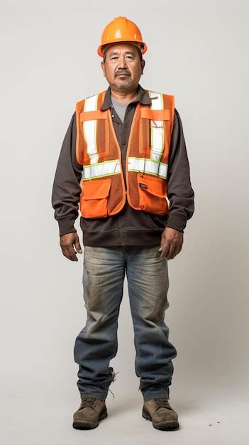 Premium Photo A Man Wearing An Orange Vest That Says Reflective On It