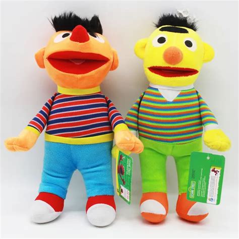 2pcs/lot 28cm Cartoon Sesame Street Elmo Ernie & Bert Plush Stuffed ...