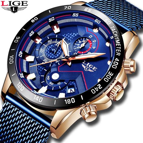 Lige Reloj De Lujo Para Hombres Cron Grafo De Cuarzo Casual Marca