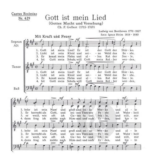 Gott ist mein Lied Ludwig van Beethoven Noten für gemischten Chor