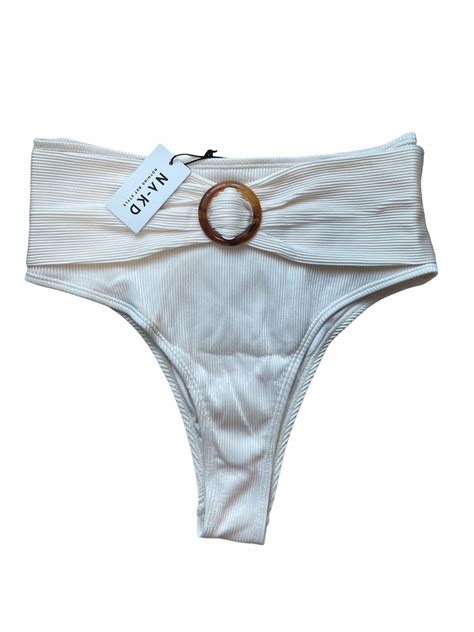 Dół od bikini damski NA KD kremowy M wysoki stan porównaj ceny