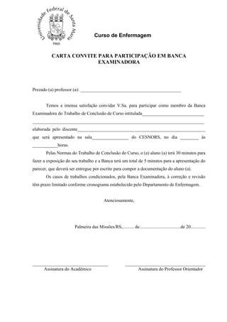 Carta Convite Para Compor Banca Examinadora PDF