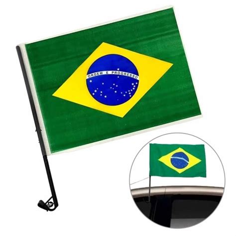 Bandeira Do Brasil Plástica 30cm x 45cm Haste Copa Do Mundo