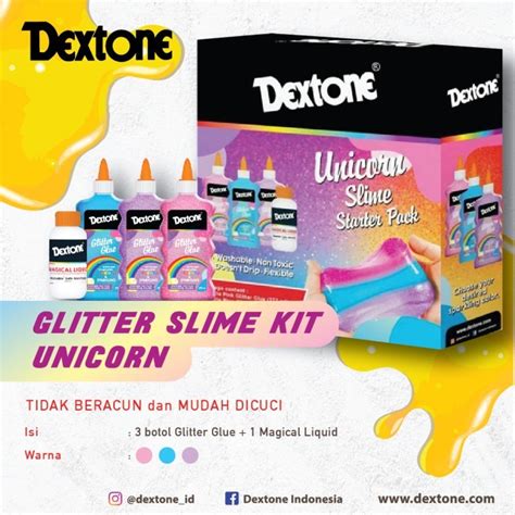 Jual Slime Glitter Kit Dextone Unicorn Rainbow Shopee Indonesia