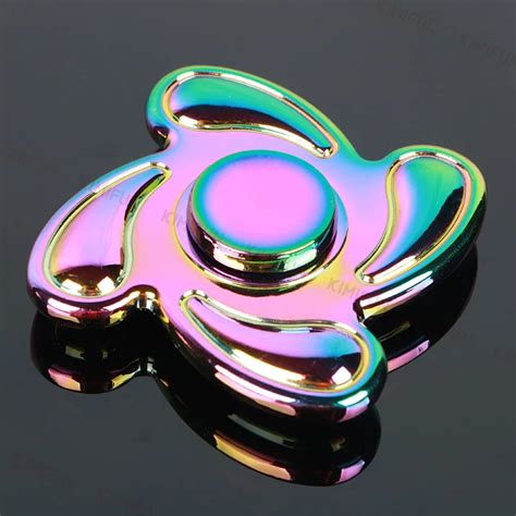 Rainbow Metal Hand Spinner Fidgets Edc Sensory Cent Decorate Finger