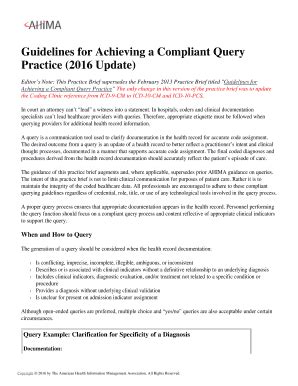 Fillable Online Guidelines For Achieving A Compliant Query Practice