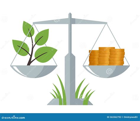 Green Economy Balance Of Ecology And Incomes Stock Vector