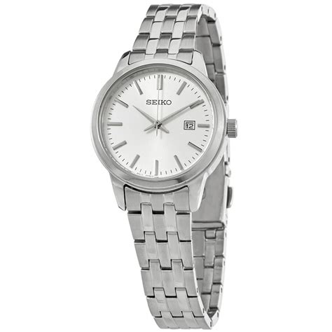 Seiko Classic Quartz White Dial Ladies Watch Sur405 4954628238795 Watches Stainless Steel