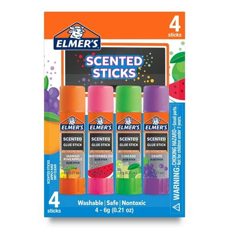 Elmer’s Scented Glue Sticks, School Glue, Clear Color, 6 Grams Each, 4 Count - Walmart.com