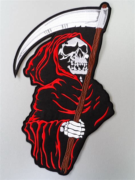 Embroidered Skinny Reaper Back Patch Embroidered Patches