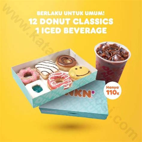 Promo Dunkin Donuts Paket 12 Donut Classics Dan 1 Minuman Hanya Rp 110000