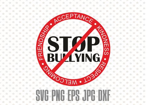 Stop Bullying Svg Design Vector Anti Bullying Cut File Etsy