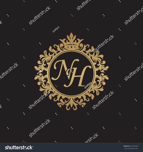 Nh Initial Luxury Ornament Monogram Logo 库存矢量图免版税343103369 Shutterstock