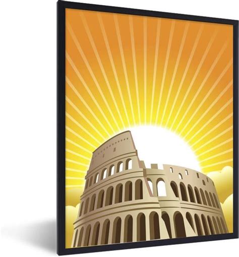 Fotolijst Incl Poster Tekening Van Het Colosseum Voor Een