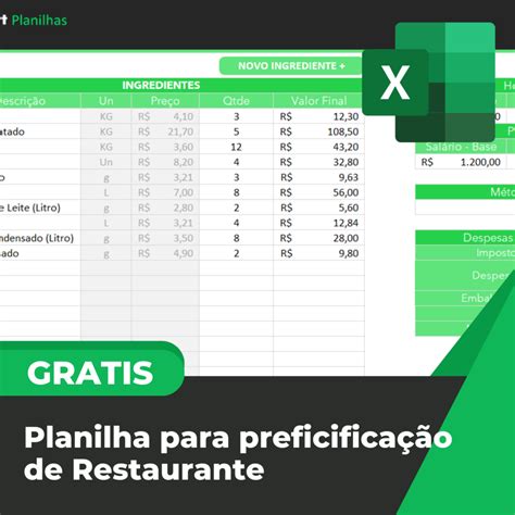 Planilha Para Preficifica O De Restaurante Smart Planilhas