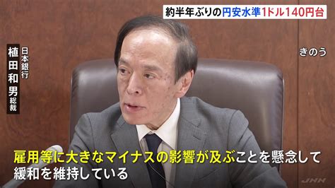 “きっかけ”は日銀・植田総裁発言「あまり急いで引き締めをしてしまうと」 円相場1ドル140円台、半年ぶり円安水準に Tbs News Dig