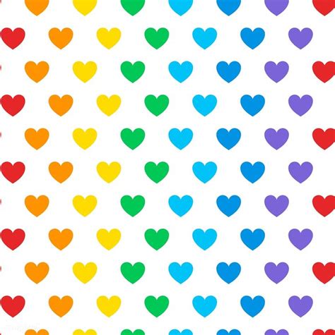 Seamless Colorful Heart Pattern Vector Free Image By Manotang Rainbow Pattern