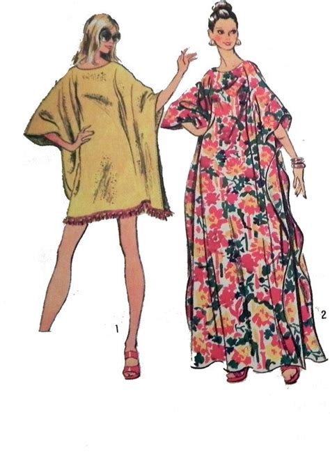 1970s Boho Caftan Maxi Dress Sewing Pattern Simplicity 5628 Etsy Maxi Dress Pattern Sewing