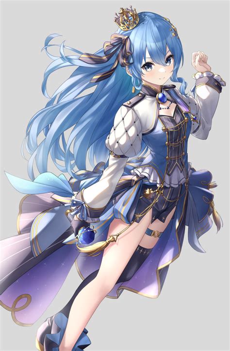 Hoshimachi Suisei Solo Blue Hair Fan Art Hololive Hd Phone