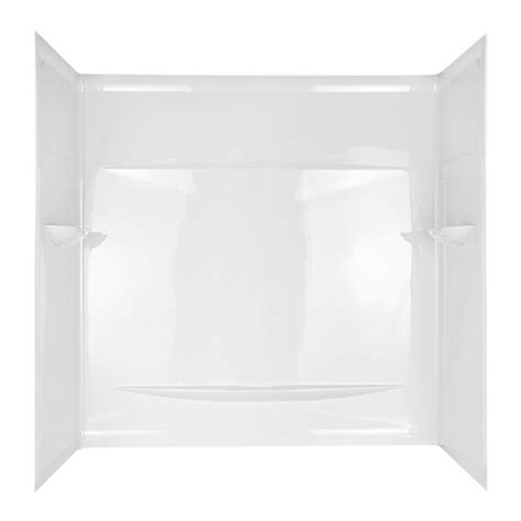 Aqua Glass 59 W X 29 1 2 D X 60 H High Gloss White Bathtub Wall Surround At