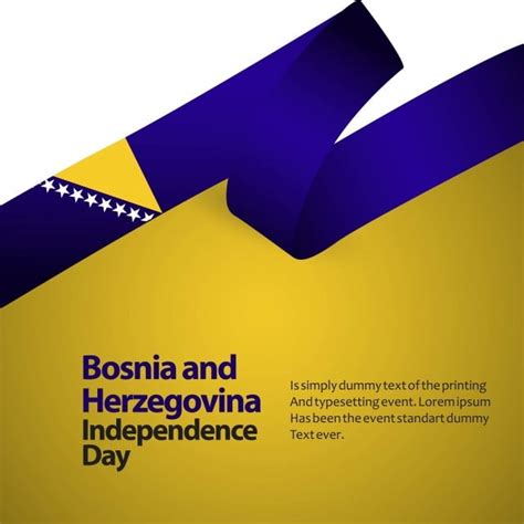 Bosnia And Herzegovina Independence Day Vector Template Design