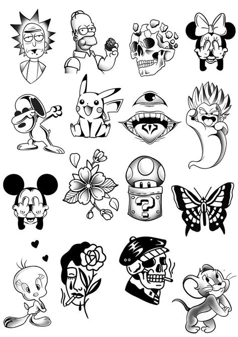 Unique Flash Tattoo Tattoo Design Book Cartoon Character Tattoos