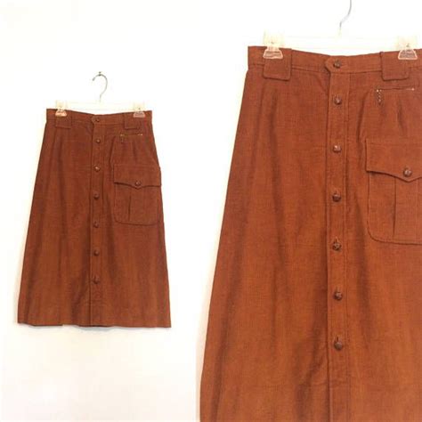 Vintage 70s 80s Rust Corduroy Skirt Ralph Lauren Skirt Etsy