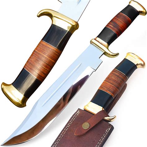 Buy Large Bowie With Sheath 18 Inch Mirror Polished D2 Stainless Steel Crocodile Dundee