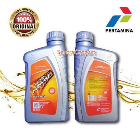 Promo Oli Mesin Pertamina Prima Xp Sae 20w 50 Api Sl 1000ml Diskon 9