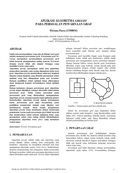Aplikasi Algoritma Greedy Pada Persoalan Pewarnaan Graf