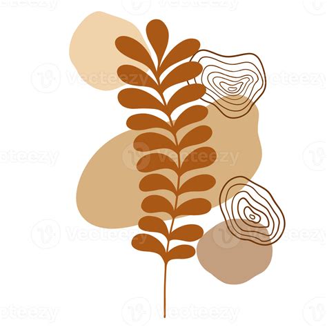 Autumn Leaves Illustration Boho Aesthetic Minimalist Style 15736616 Png