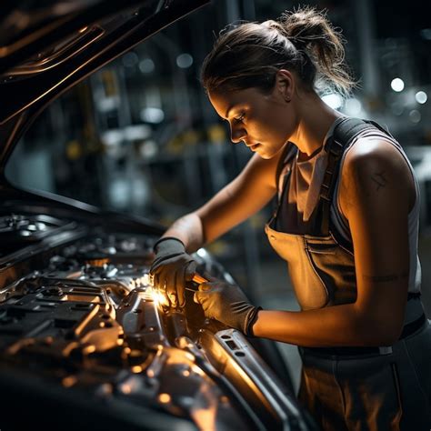 Premium Ai Image Breaking Stereotypes Women Thriving As Mechanics