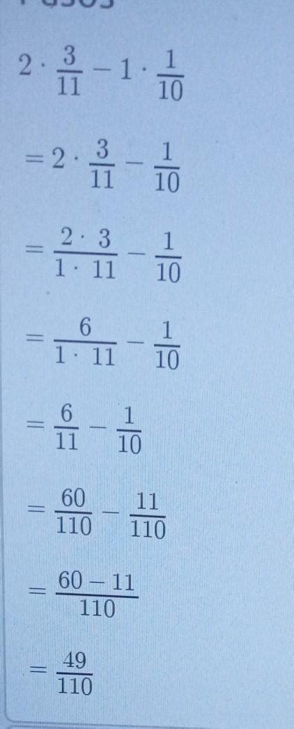 Tex 2 Times Frac 3 11 1 Times Frac 1 10 Tex Por Favor