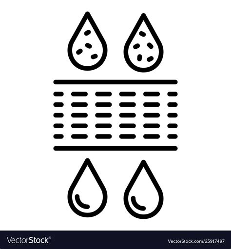 Drop Water Filtration Icon Outline Style Vector Image