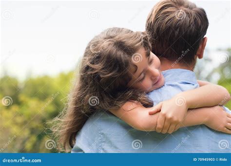 Daughter Embracing Father Stock Image Image Of Face 70945903