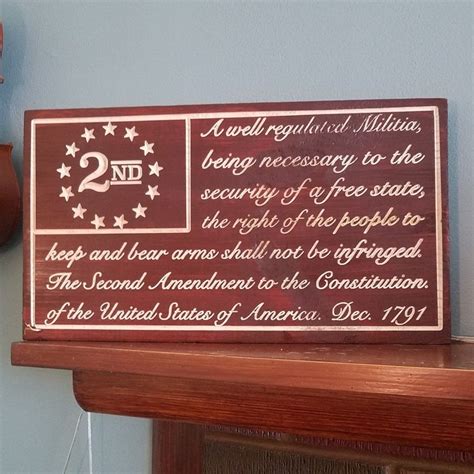 2nd Amendment Wood Flag Patriotic T Rustic Home Decor Etsy