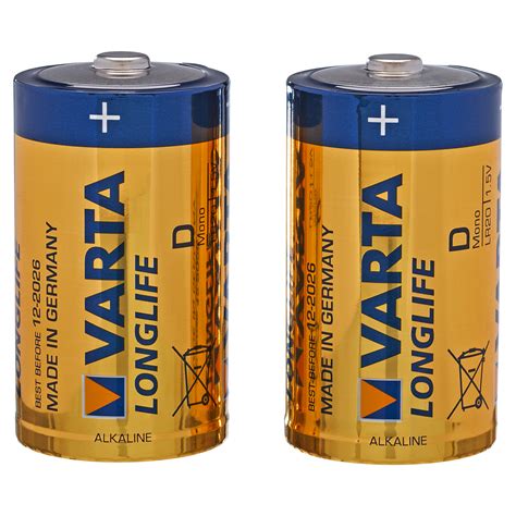 Batterien Longlife D Alkaline 2 Stück