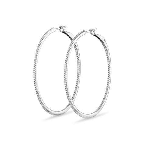 Inside Outside Diamond Hoop Earrings Inch Minichiello Jewellers