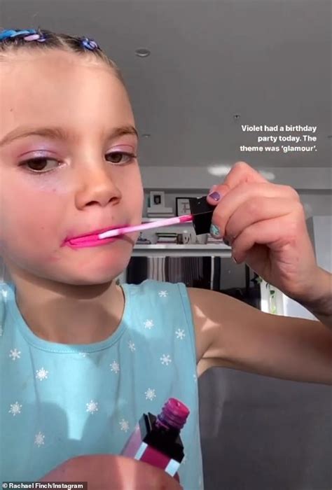 Rachael Finch S Daughter Violet 7 Gets Up To Mischief With Makeup Daily Mail Online