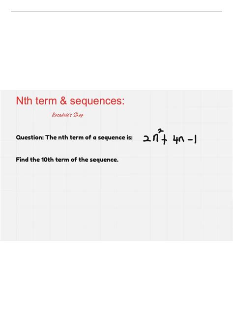 Linear Sequences Finding The Nth Term Gcse Igcse Aqa Edexcel Worksheets Model