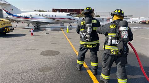 Realizan En El AICM Simulacro De Incendio En Aeronave