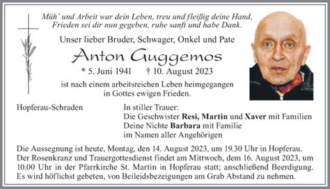 Traueranzeigen von Anton Guggemos Allgäuer Zeitung