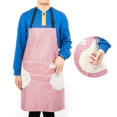 Nk Adjustable Bib Apron Waterdrop Resistant With Big Pocket Cooking