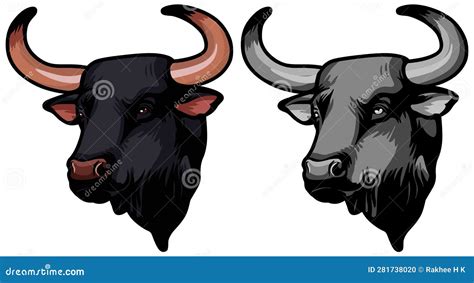 Bull Face Illustration Wild Face Vector Stock Vector Illustration