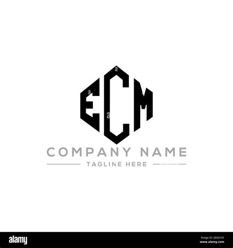 Ecm Letter Logo Design With Polygon Shape Ecm Polygon And Cube Shape